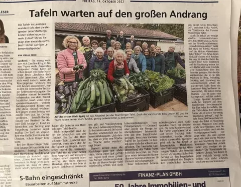Ein Zeitungsartikel über die Tafel